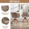 Suede Black Modern Swivel Office Accent Arm Chair with Oak Wood Legs for Small Space(Set of 2)