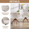Suede Black Modern Swivel Office Accent Arm Chair with Oak Wood Legs for Small Space(Set of 2)