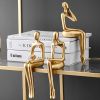 Golden Sitting Abstract Sculpture for Modern Home