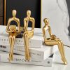 Golden Sitting Abstract Sculpture for Modern Home