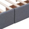 Upholstered Platform Bed with Classic Headboard and 4 Drawers;
