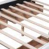 Upholstered Platform Bed with Classic Headboard and 4 Drawers;