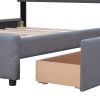 Upholstered Platform Bed with Classic Headboard and 4 Drawers;