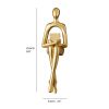 Golden Sitting Abstract Sculpture for Modern Home