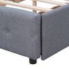 Upholstered Platform Bed with Classic Headboard and 4 Drawers;