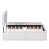Upholstered Platform Bed with Classic Headboard and 4 Drawers;