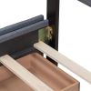 Upholstered Platform Bed with Classic Headboard and 4 Drawers;