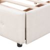 Upholstered Platform Bed with Classic Headboard and 4 Drawers;