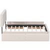 Upholstered Platform Bed with Classic Headboard and 4 Drawers;
