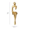 Golden Sitting Abstract Sculpture for Modern Home