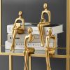 Golden Sitting Abstract Sculpture for Modern Home