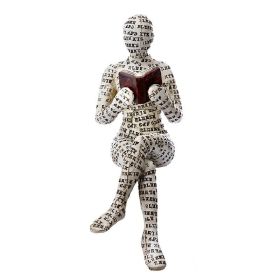 Scandinavian Modern Style; Resin Statue Of Woman Reading; (Color: F)
